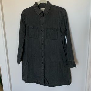Madewell Faded Black Denim Shirtdress with Pockets